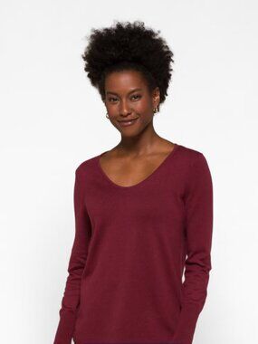 Nic+Zoe: Burgundy Vital V Neck Sweater, Small